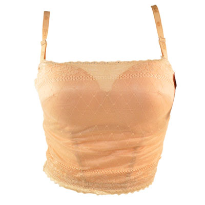 纵捷性感聚拢可插垫1/2厚款防走光婚纱抹胸蕾丝马甲文胸内衣