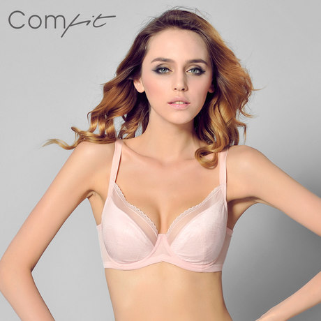 Comfit曲线美内衣3/4薄杯性感网纱杯边透气舒适文胸