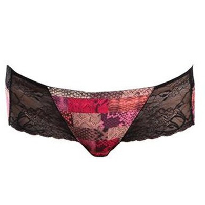 美格莱尔2012秋冬蛇纹印花蕾丝平角裤女性性感舒适内裤