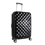 花花王子高档时尚超轻耐磨钻石纹防刮花20寸万向轮登机箱旅行箱行李箱密码箱