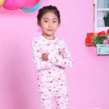 红天娇莱卡印花秋衣秋裤女童装内衣套服