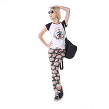 玩加 夏装新款袖黑印花圆领韩版修身短袖T恤