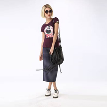 玩加夏装新款印花圆领韩版修身短袖T恤