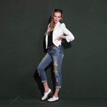 玩加 夏装新款 白色韩版修身长袖ol女式小西装