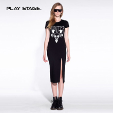 春夏连衣裙包臀开叉长裙性感显瘦一步裙女式连衣裙高腰侧开叉裙