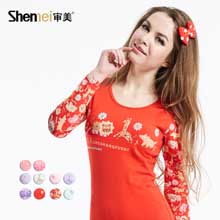 审美保暖内衣女士套装莱卡纯棉质秋衣秋裤薄款少女打底内衣棉毛衫