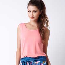 源发春夏弹力棉背心 棉质家居服单件上装 纯色针织棉休闲服