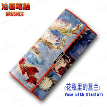 花瓶里的菖兰，梵高油画时尚高档真皮钱包