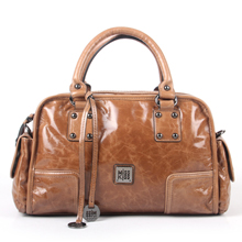 misskiss进口油蜡皮手提女包