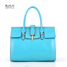 奥提拉横款OL职业真皮品牌包盖式牛皮手提单肩斜挎女包