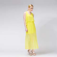 天美丽2014春夏韩版淑女雪纺连衣裙优雅气质长裙甜美仙女裙