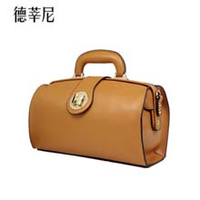 德莘尼2014新款医生包真皮女包斜跨单肩包牛皮复古包通勤休闲女士包包