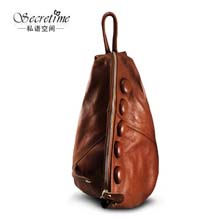 Secretime私语空间2014年新款时尚休闲女士真皮包潮包双肩包女头层牛皮包包