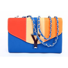 卡罗蜜y字五金撞色包包链条女士小包