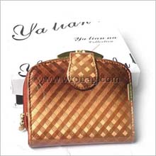 韩版休闲女士钱包/短款钱包 668啡席纹