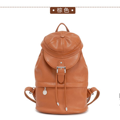 斯特美韩版带帽双肩皮背包