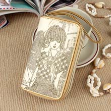 薇薇林新款韩版卡通可爱女三拉链手机钥匙包