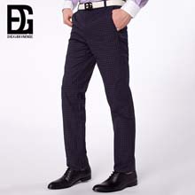 深东浩2013夏装男士裤直筒修身长裤子休闲潮流男格子西裤