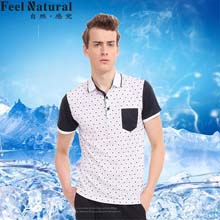 男士翻领短袖薄款T恤 男英伦印花修身男装POLO衫