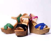 伊曼莎女鞋2014新款夏季凉鞋厚底坡跟凉鞋