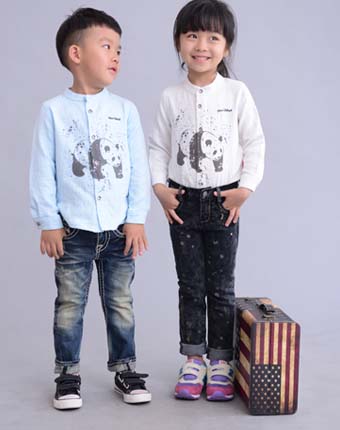 外贸品牌童装 2014新秋款儿童立领衬衣 厂家直销