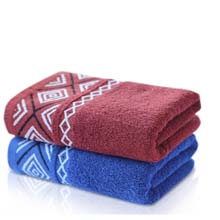 图强菱形缎档毛巾