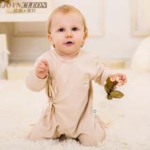 婧麒婴儿衣服连体衣宝宝儿童连体睡衣爬服新生儿秋冬哈衣有机棉服