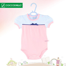 coccodrillo品牌进口婴童装女婴儿宝宝连身爬服连体衣短袖夏哈衣