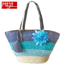 美包隆夏季新款休闲沙滩包草编包单肩女包藤编包包