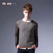 格男仕（Genanx）秋冬新款时尚撞色拼接暖男毛衣