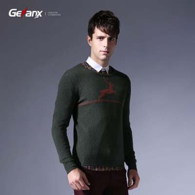 格男仕（Genanx）新款男毛衣 修身不起球内搭男士春秋毛衣