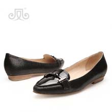 凤族Feelzoom时尚牛皮女平底鞋