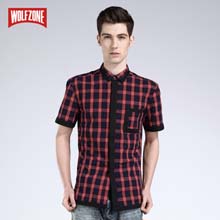 狼道WOLFZONE正品纯棉短半袖衬衫男高端潮牌夏装