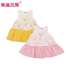 奈迪贝熊2014夏季新款女童纯棉连衣裙 宝宝时尚韩版背心裙
