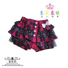 番衣岛柜夏款女童装学院风格子亮片裙裤