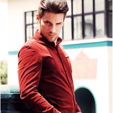 圣捷罗2014秋装新款彩棉长款衬衫男士衬衫