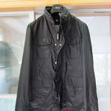 蓝豹LAMPO修身时尚薄款四袋纯黑夹克