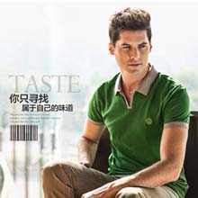 千纸鹤2014春装新款男士欧美时尚翻领多色百搭短袖T恤