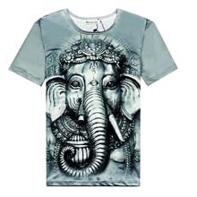 点柒2014春季短袖印花免烫处理新款圆领牛奶丝男T恤