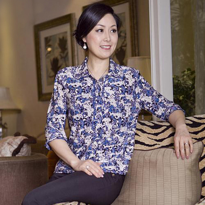 妈妈装时尚翻领衬衫中年女装