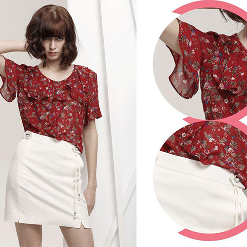 蔓露卡Marloca红色碎花衣服怎么搭配