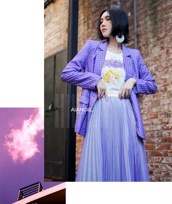 当波点邂逅浪漫“淡漠紫”！AIANGEL秋季<a href='http://www.china-ef.com/street/'  style='text-decoration:underline;'  target='_blank'>街拍</a>