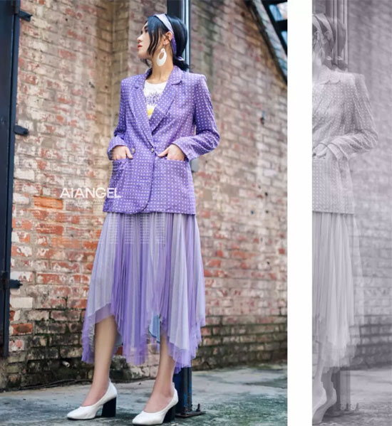 当波点邂逅浪漫“淡漠紫”！AIANGEL秋季街拍