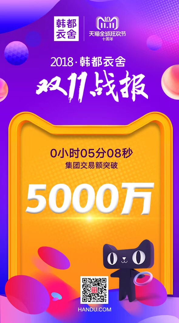 韩都衣舍双十一再破纪录 互联网女装向“智能智造”转型