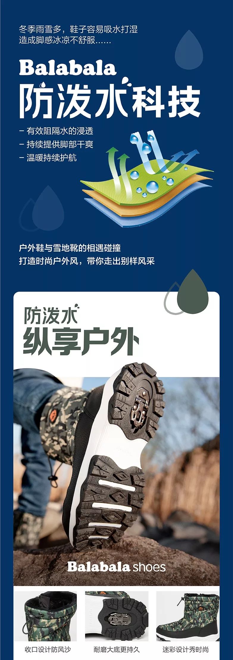 无惧风雨，轻松出行/Balabala Shoes