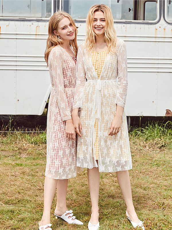 香影早秋新款吊带格子连衣裙