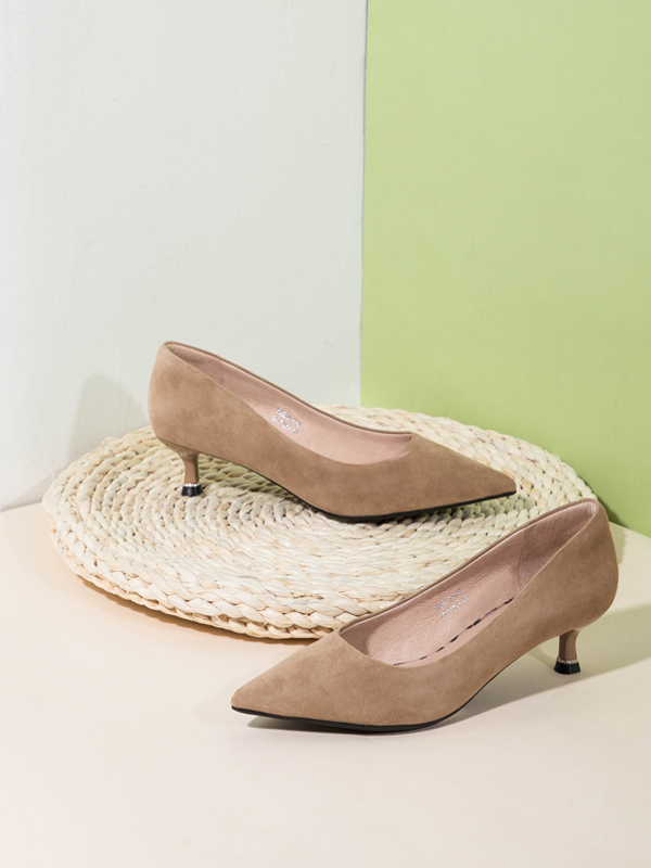 菲伯丽尔2019秋季新款中跟细跟浅口单鞋女鞋