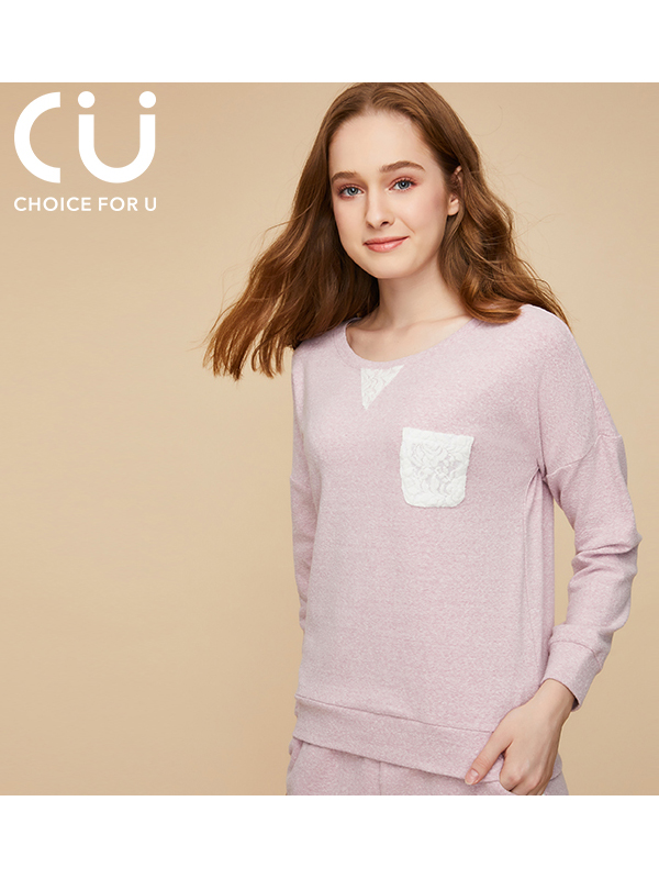 CU诚棉优品2019秋女士圆领套头家居服
