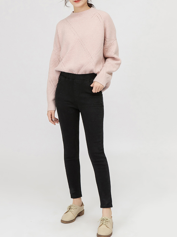 雅柔2019秋冬高腰紧身百搭显瘦铅笔小脚长裤